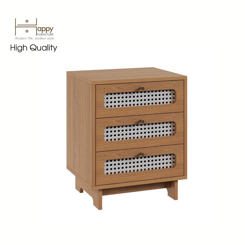 HAPPY FURNITURE , Táp đầu giường 3 ngăn - MEYDAN , THK_077 , 48cm x 40cm x 60cm