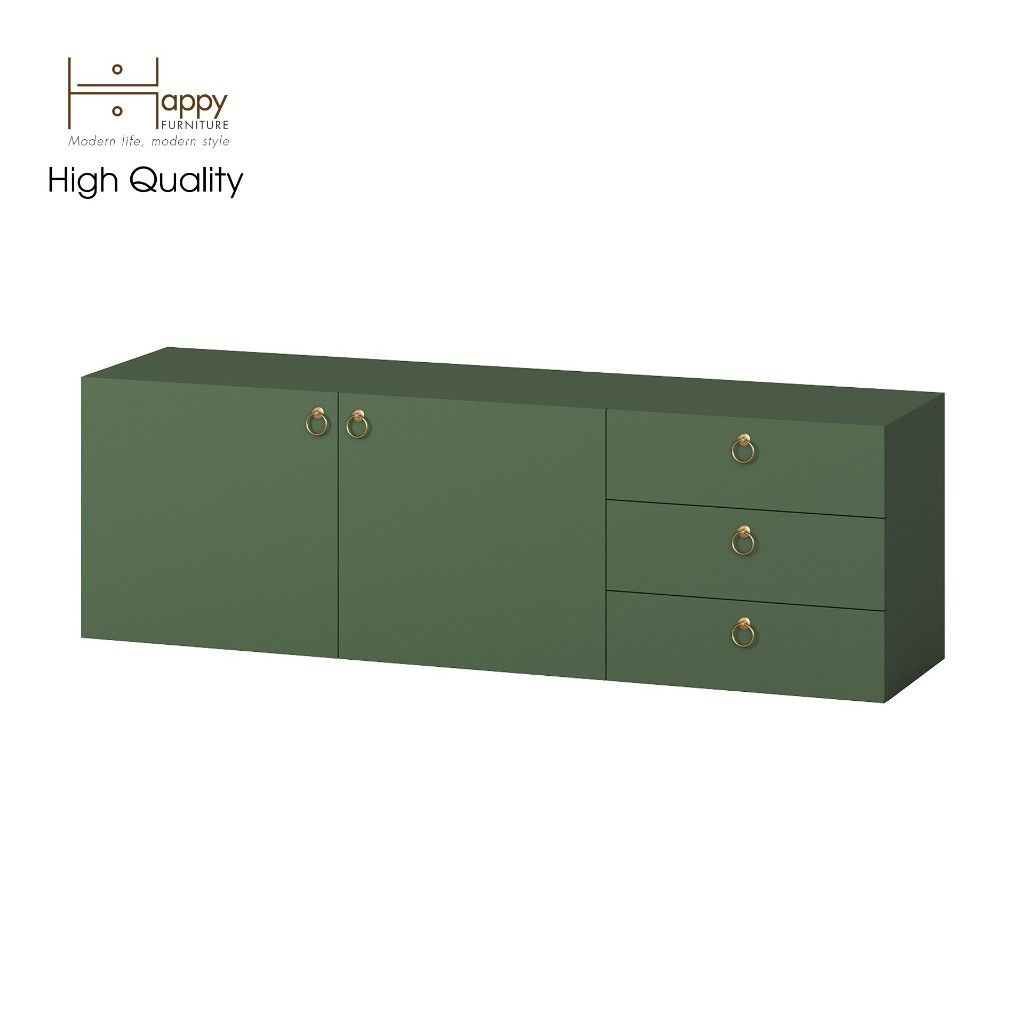 HAPPY FURNITURE , Kệ Tivi 3 ngăn kéo 2 cửa mở - WESLEY , KTV_004 , 160cm x 40cm x 50cm