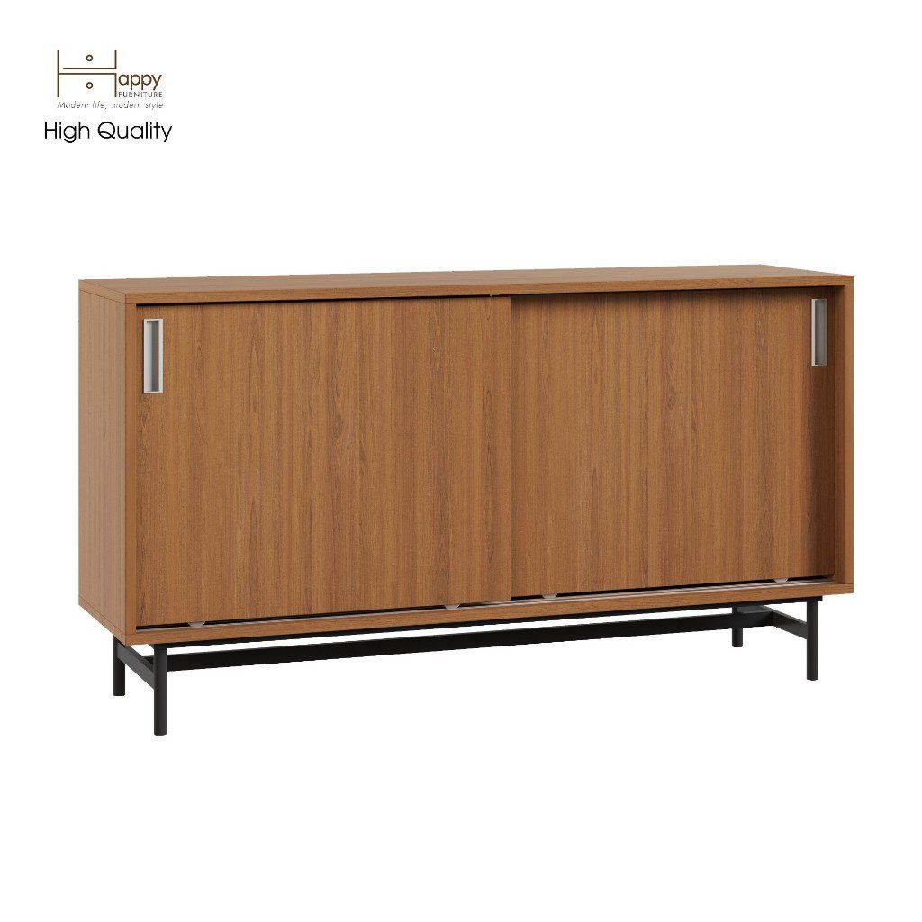 HAPPY FURNITURE , Tủ đựng đồ 2 cánh lùa chân sắt - LUCA , TCL_020 , 128cm x 36cm x 70cm