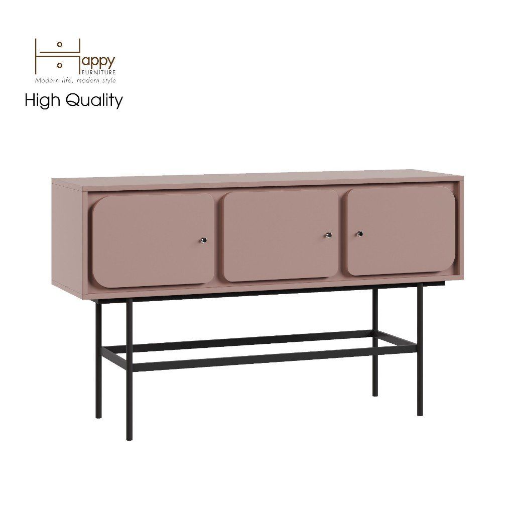 HAPPY FURNITURE , Tủ lưu trữ 3 cửa mở chân sắt - SWEETY , TCM_064 , 136cm x 40cm x 82cm