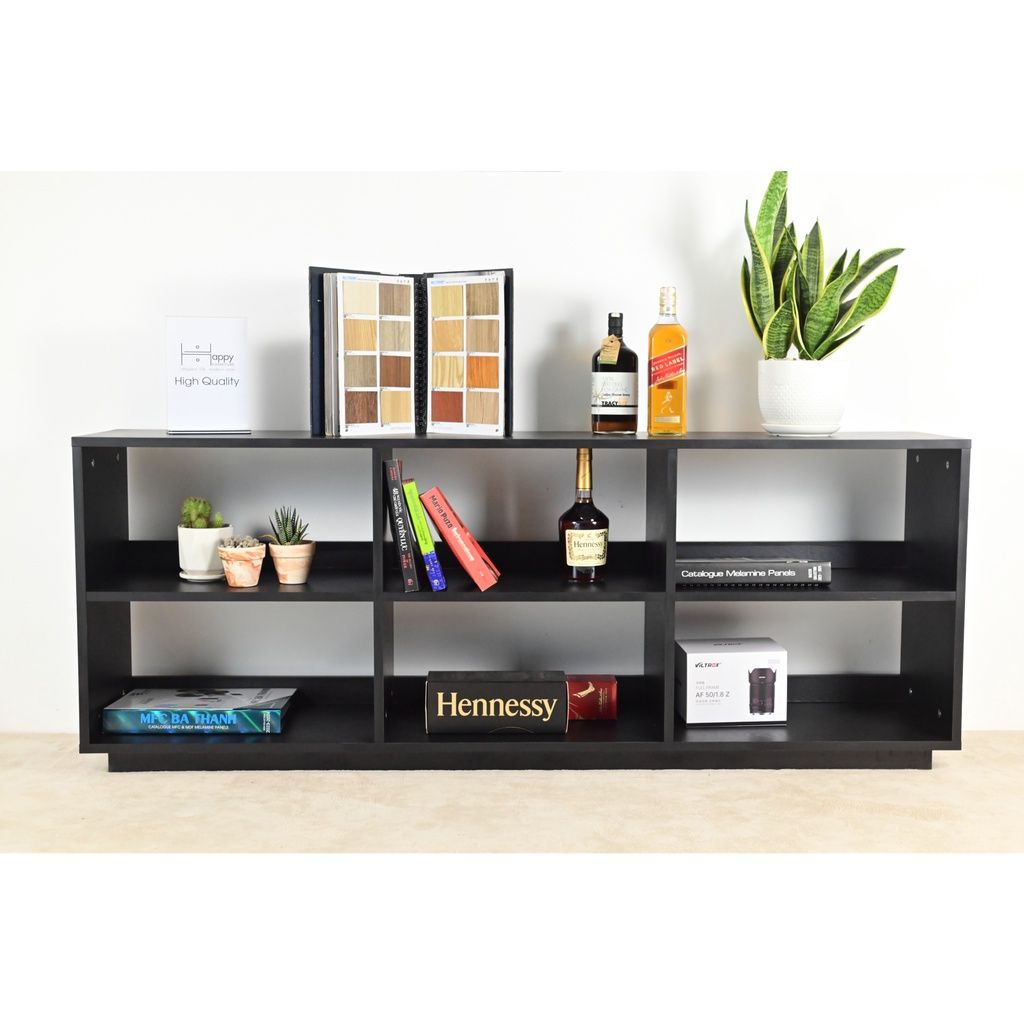 HAPPY FURNITURE , Kệ sách 2x3 - ZANE , KSA_034 , 160cm x 32cm x 62cm