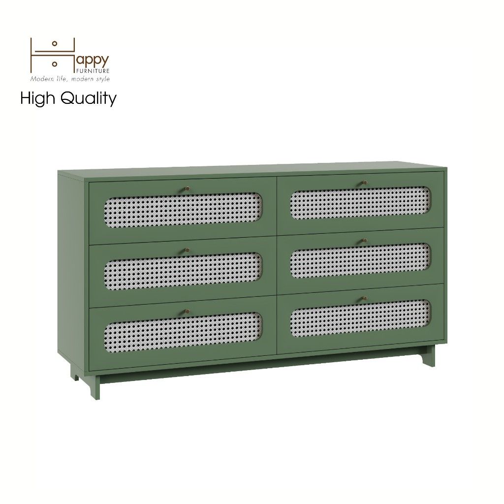 HAPPY FURNITURE , Tủ đựng đồ 3 tầng 6 ngăn kéo - MEYDAN, THK_079 , 160cm x 45cm x 86cm
