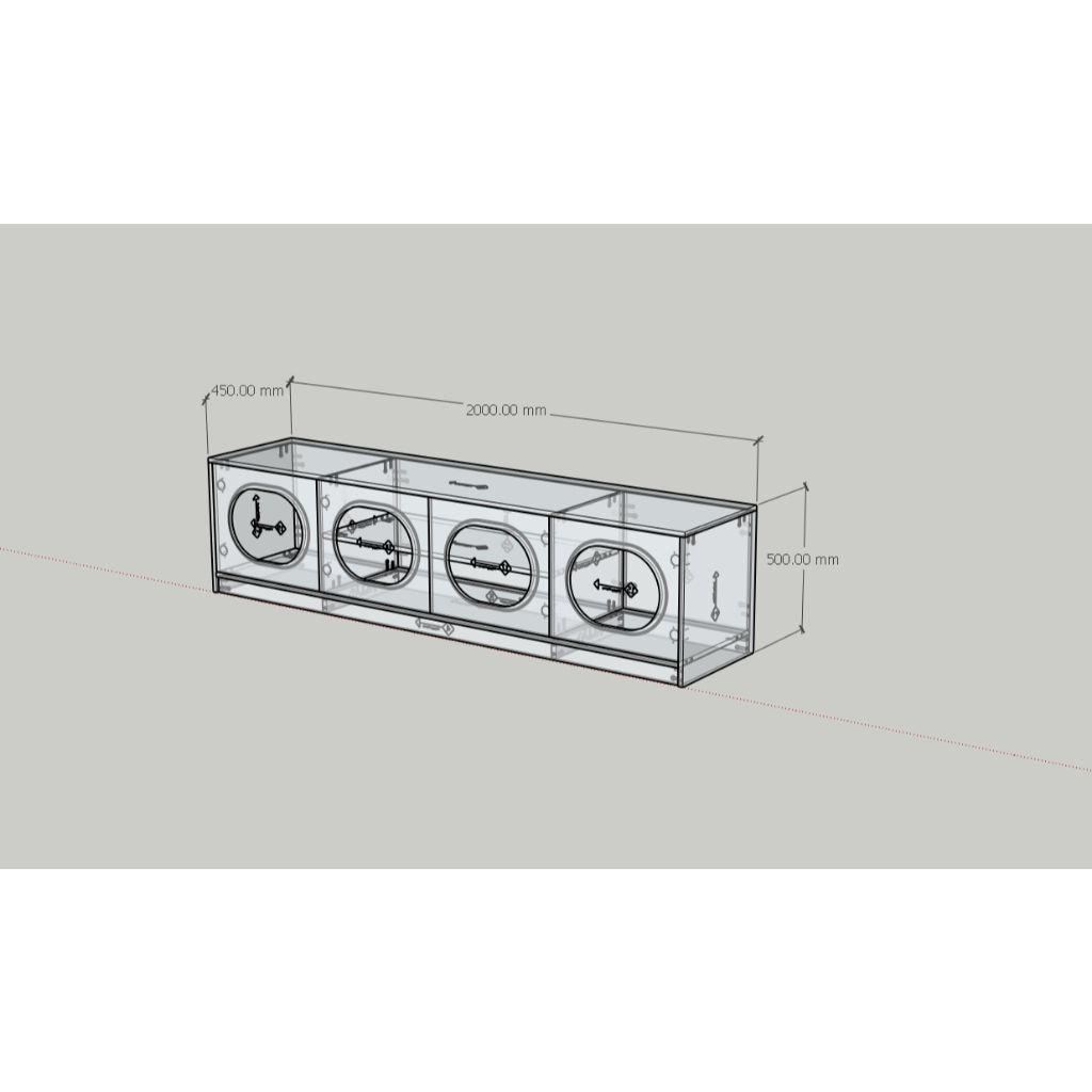 HAPPY FURNITURE , Kệ TV 4 cửa mở - MAY , KTV_095 , 200cm x 45cm x 50cm DxRxC