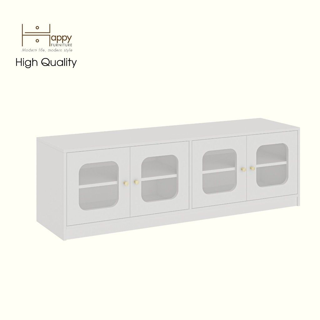 HAPPY FURNITURE , Kệ TV 4 cửa kính - NOAH , KTV_109 , 160cm x 45cm x 50cm DxRxC