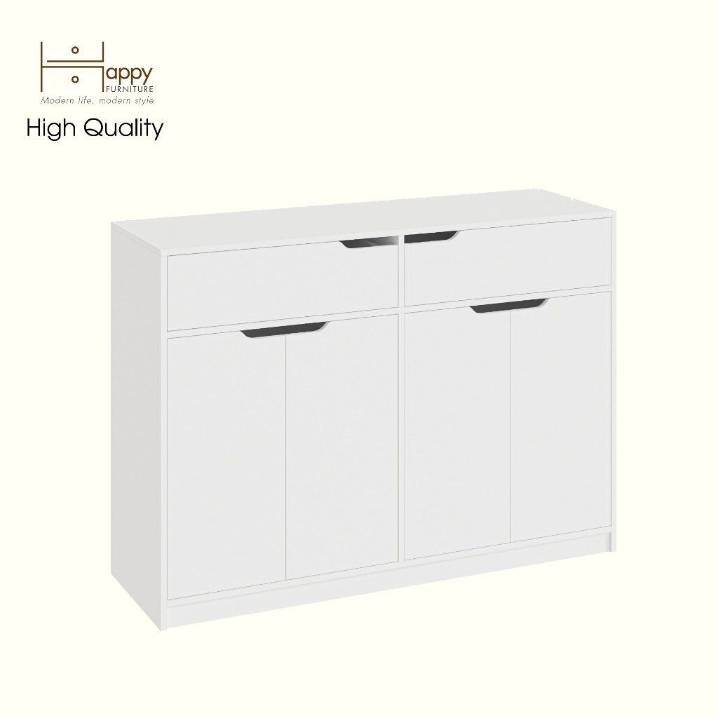 HAPPY FURNITURE , Tủ lưu trữ 2 ngăn kéo 4 cửa mở - ASO, TLT_071 , 140cm x 45cm x 100cm DxRxC
