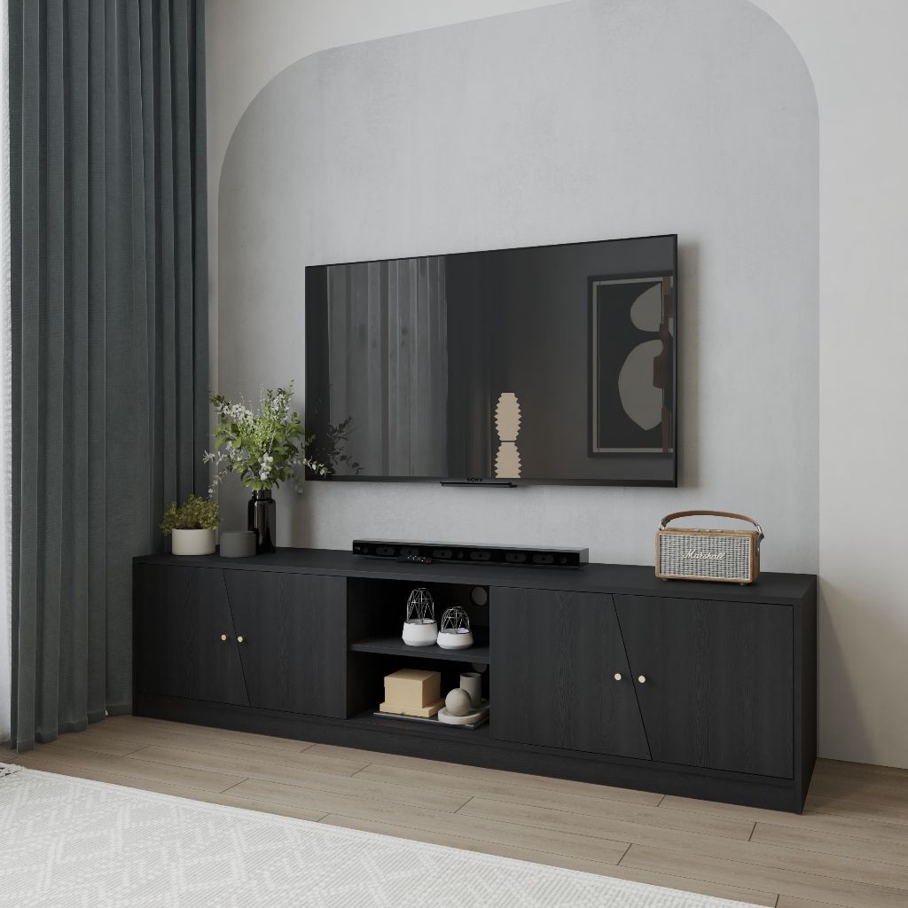 HAPPY FURNITURE , Kệ TV 4 cửa mở - DALEY , KTV_102 , 200cm x 45cm x 50cm DxRxC