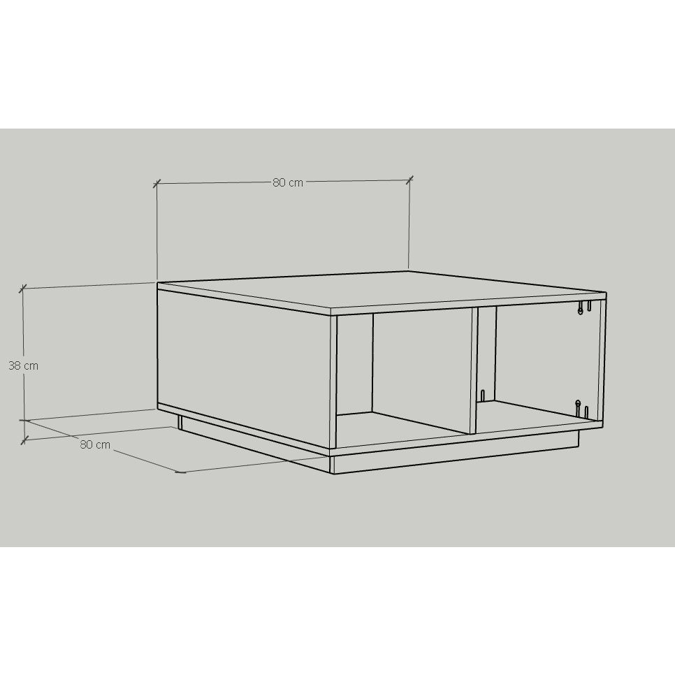 HAPPY FURNITURE , Bàn cà phê Bàn trà - ZANE , BAN_048 , 80cm x 80cm x 38cm