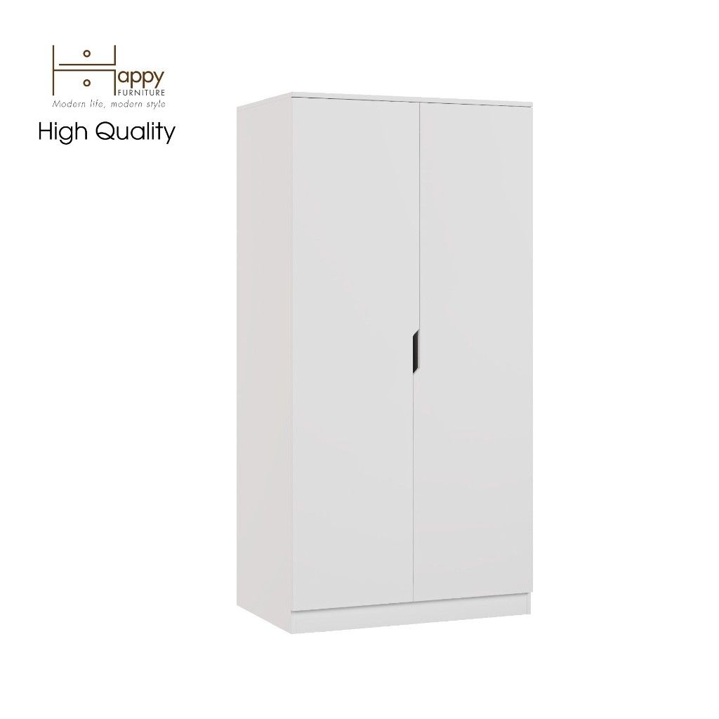 HAPPY FURNITURE , Tủ quần áo 2 cửa mở 2 ngăn kéo - DASH , TCM_022 , 90cm x 58cm x 180cm