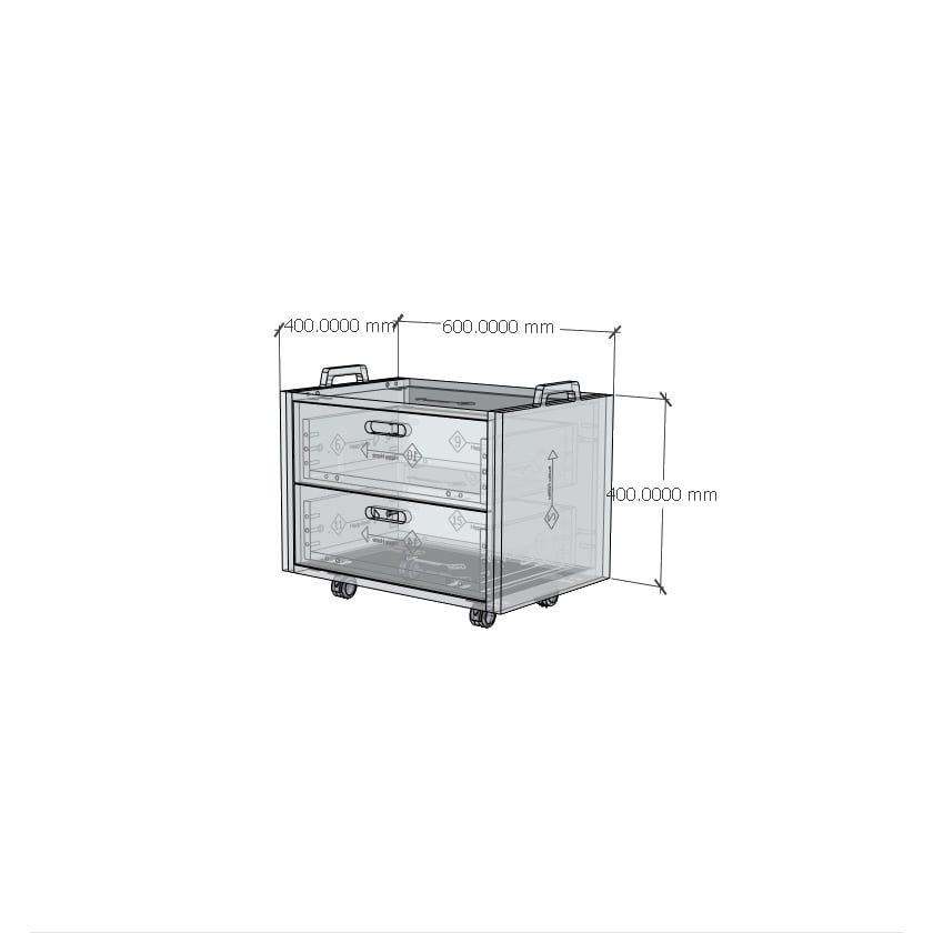 HAPPY FURNITURE , Gỗ tự nhiên , Tủ lưu trữ 2 ngăn kéo gỗ Plywood - GAMOR , THK_203 , 60cm x 40cm x 50cm DxRxC