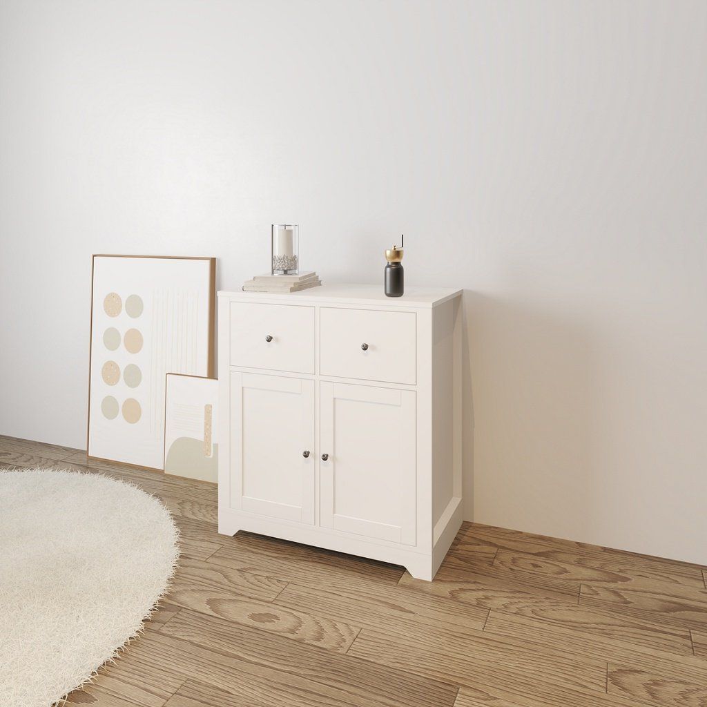 HAPPY FURNITURE , Tủ kết hợp kệ đựng đồ 2 cửa mở - CANA , TCM_004 , 80cm x 40cm x 87cm