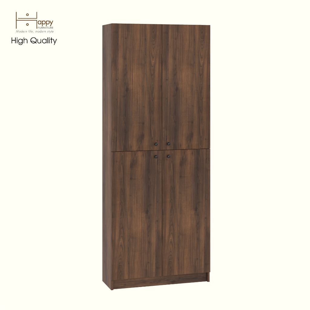 HAPPY FURNITURE , Kệ sách 6 tầng 4 cửa mở - CATY, KSA_078 , 80cm x 30cm x 202cm DxRxC