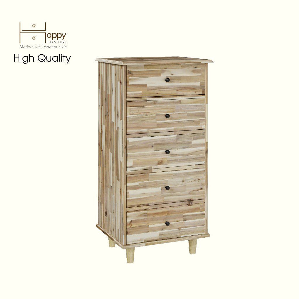 HAPPY FURNITURE , Gỗ tự nhiên , Tủ lưu trữ 5 ngăn kéo - FARAH , THK_180 , 55cm x 45cm x 110cm