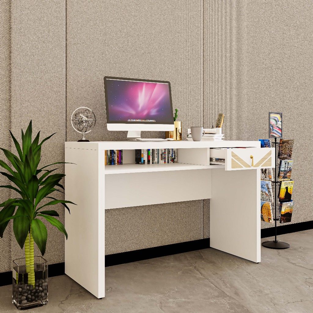 HAPPY FURNITURE , Bàn trang điểm 1 ngăn kéo - CHARIS , BAN_067 , 110cm x 45cm x 75cm