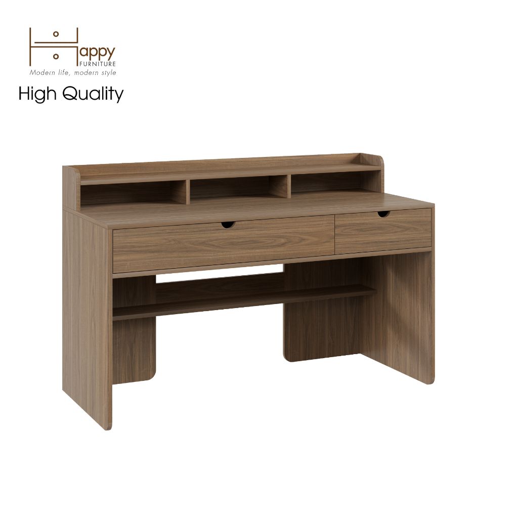 HAPPY FURNITURE , Bàn làm việc 2 ngăn kéo - CIRCLE , BAN_046 , 140cm x 60cm x 91cm