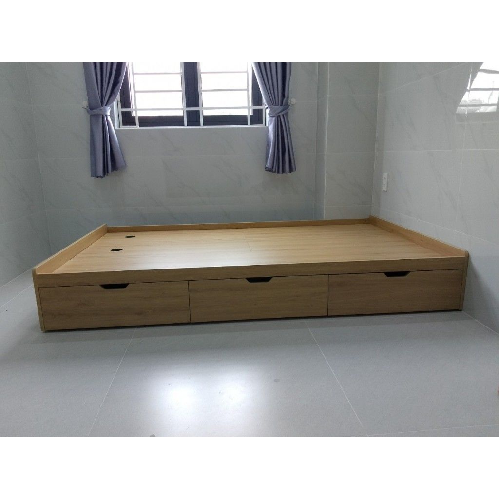 HAPPY FURNITURE , Giường ngủ 3 ngăn kéo - BONY , GNG_017 GNG_018 GNG_019 GNG_020 , 203x30cm , dài x cao