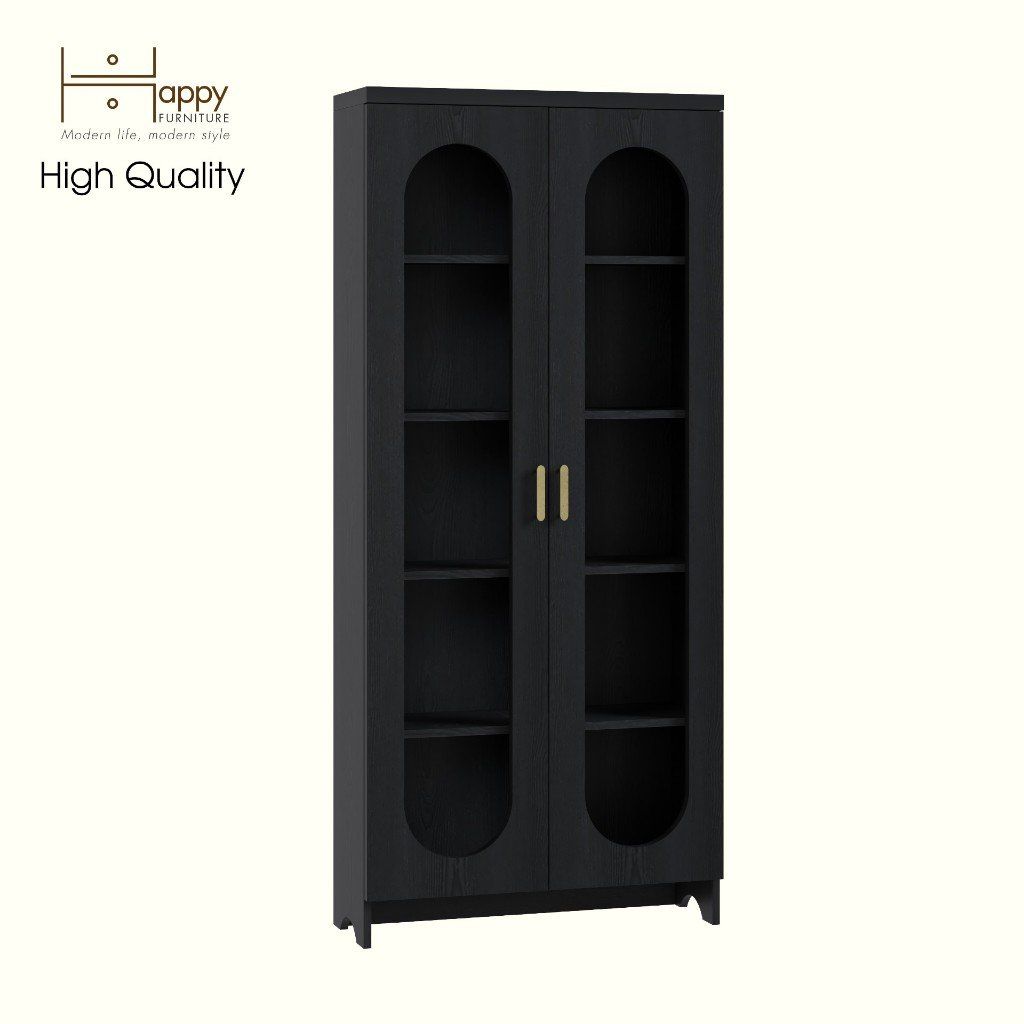 HAPPY FURNITURE , Tủ lưu trữ 2 cửa kính - CHEVY, TLT_049 , 80cm x 28cm x 180cm DxRxC