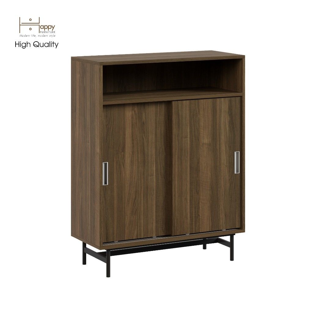 HAPPY FURNITURE , Tủ lưu trữ 3 ngăn cánh lùa chân sắt - LUCA , TCL_018 , 86cm x 36cm x 110cm
