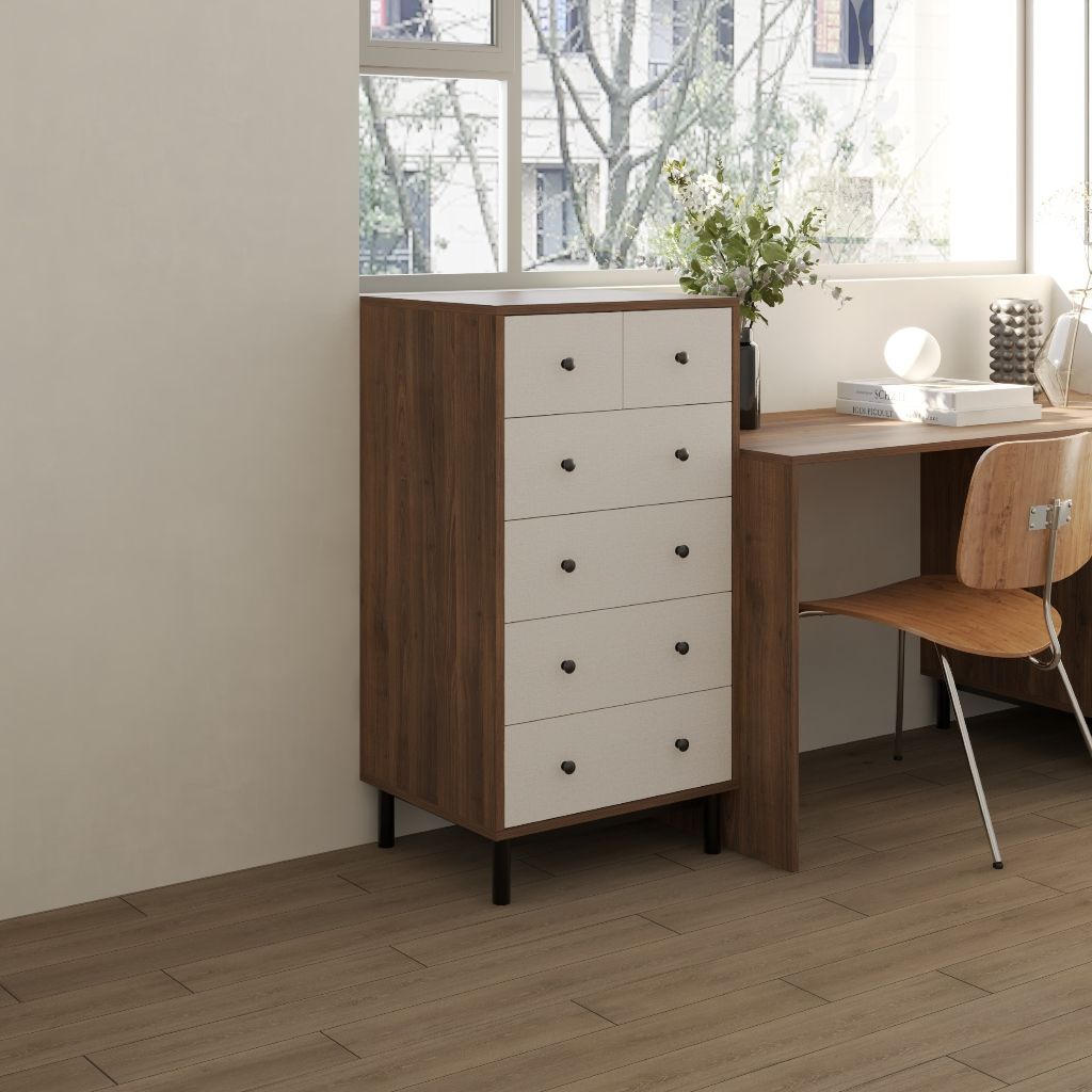 HAPPY FURNITURE , Tủ lưu trữ 6 ngăn kéo - LIVIK, THK_275 , 55cm x 45cm x 103cm DxRxC