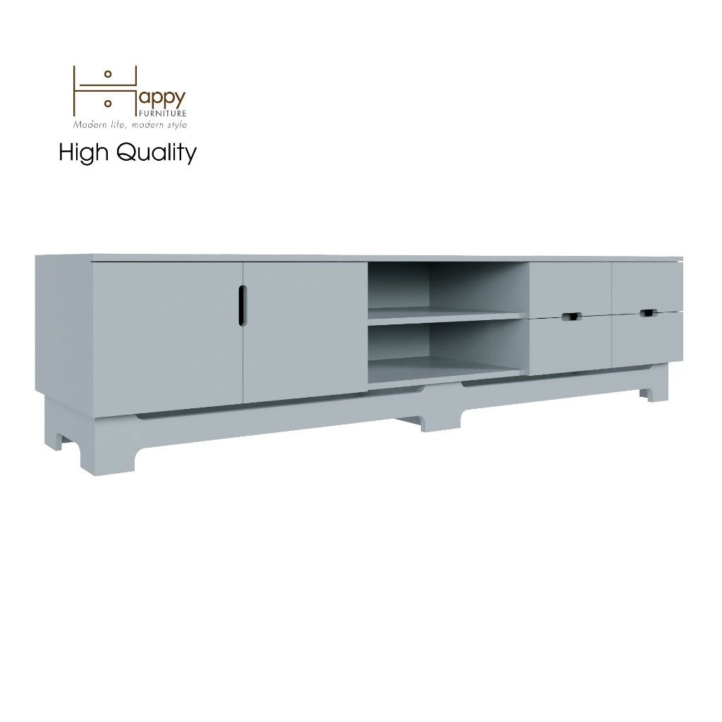 HAPPY FURNITURE , Kệ TV 4 ngăn kéo - MOLLY , KTV_025 , 220cm x 40cm x 50cm