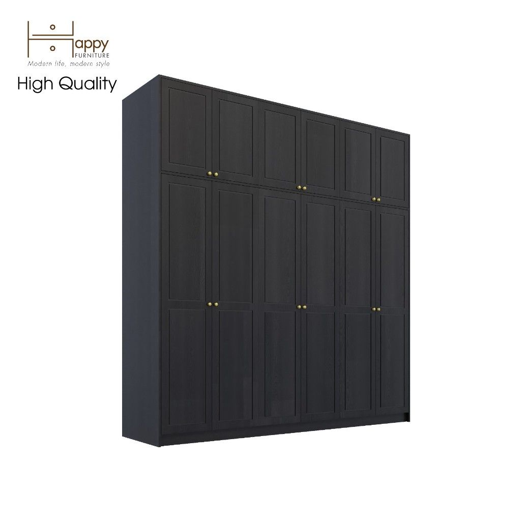 HAPPY FURNITURE , Tủ quần áo cửa mở 2m4x2m4 - ELEGANT , TCM_085 , 240cm x 54cm x 240cm