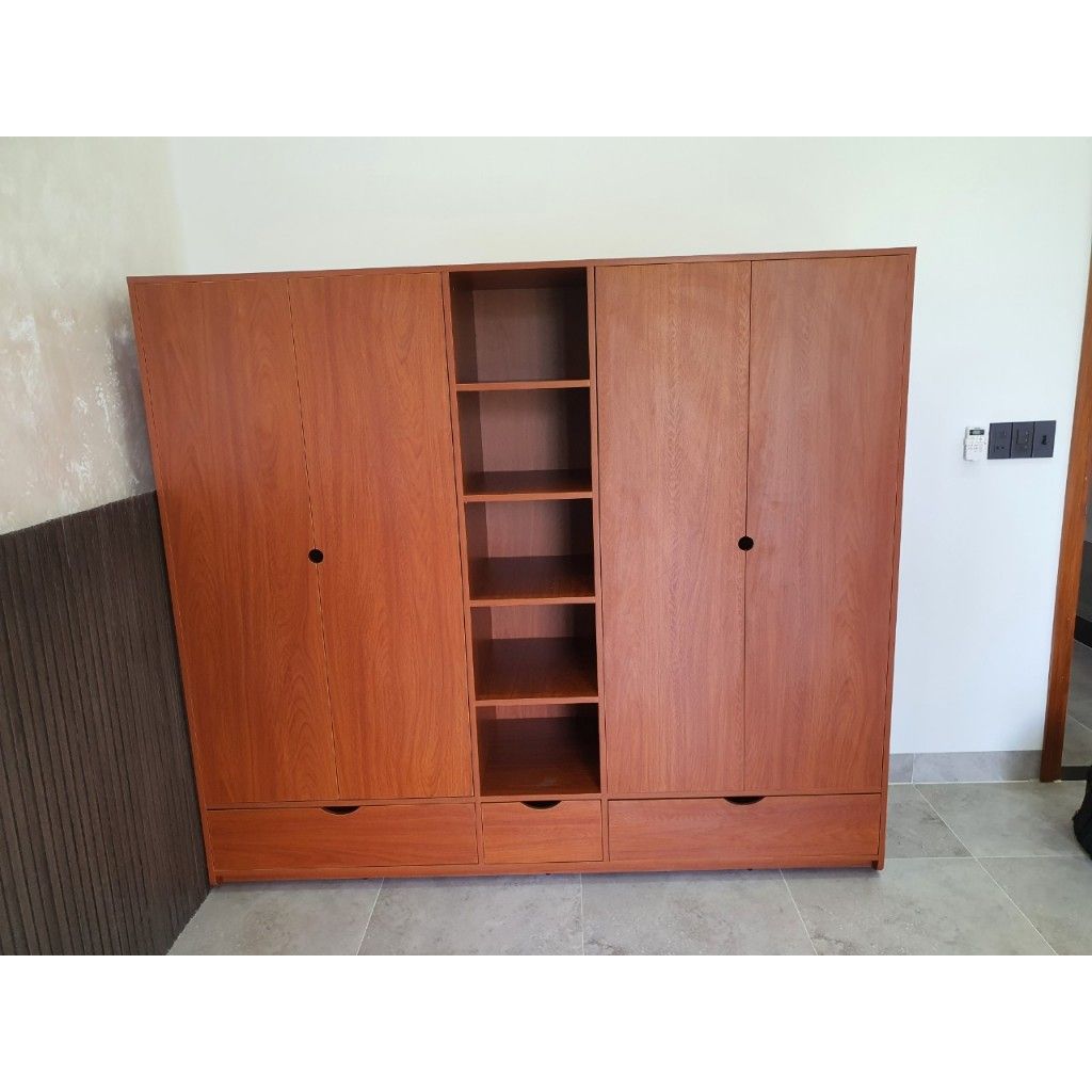 HAPPY FURNITURE , Tủ quần áo 4 cửa mở - CIRCLE , TCM_073 , 200cm x 56cm x 176cm