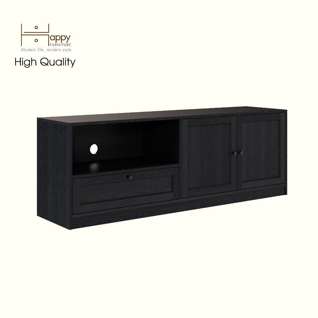 HAPPY FURNITURE , MATTA - Kệ TV 2 cánh mở 1 ngăn kéo, KTV_064 , 160cm x 40cm x 56cm DxRxC