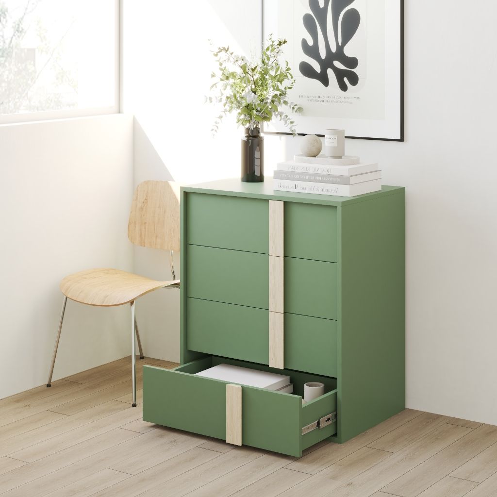 HAPPY FURNITURE , Tủ lưu trữ 4 ngăn kéo - SPACE, THK_282 , 70cm x 45cm x82cm DxRxC