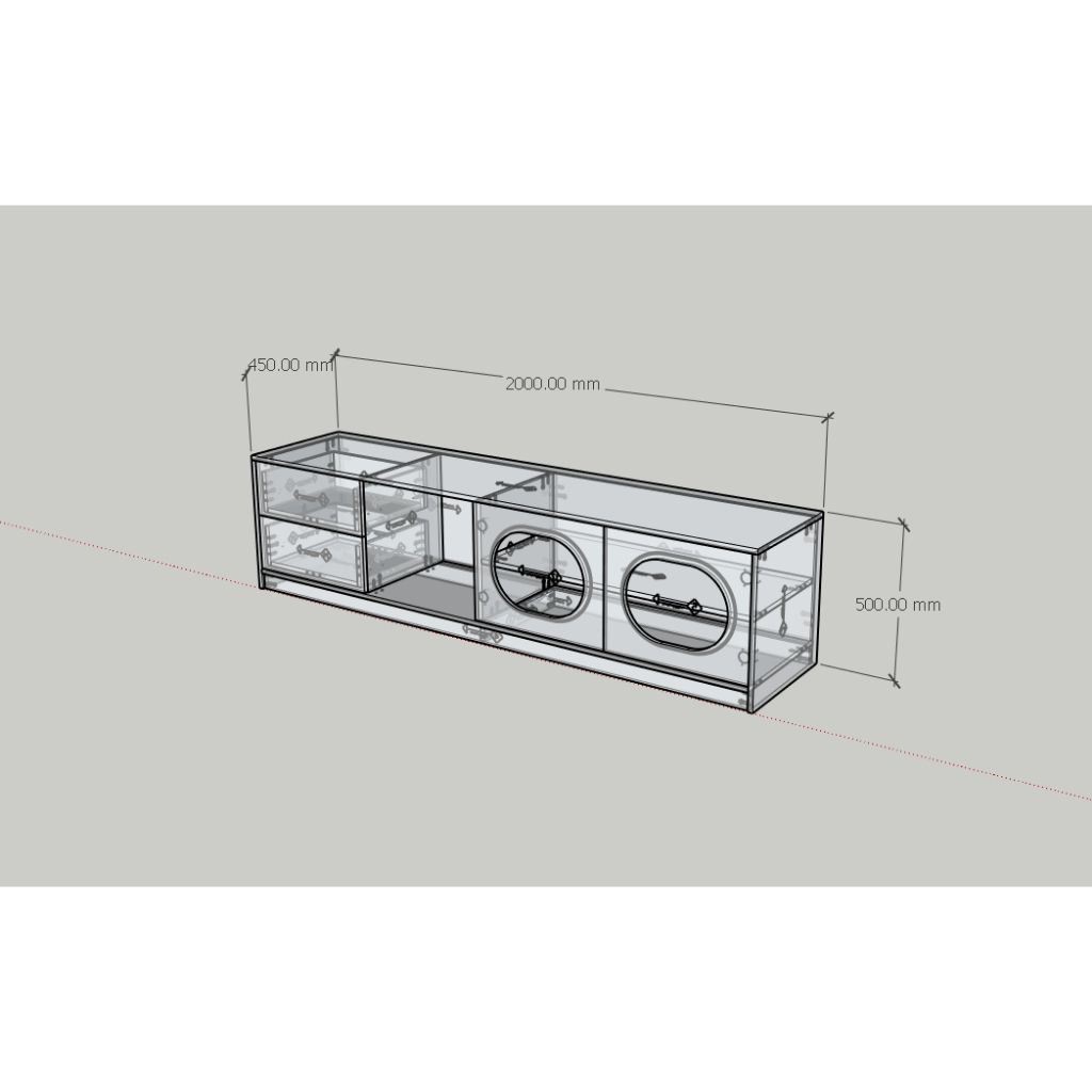 HAPPY FURNITURE , Kệ TV 2 cửa mở 2 ngăn kéo - MAY , KTV_096 , 200cm x 45cm x 50cm DxRxC