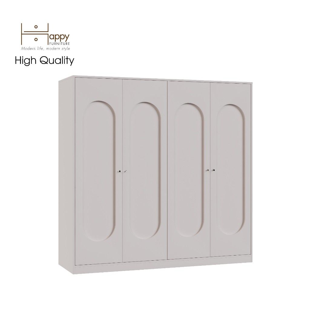 HAPPY FURNITURE , Tủ quần áo 4 cửa mở - SWEETY , TCM_066 , 180cm x 56cm x 176cm