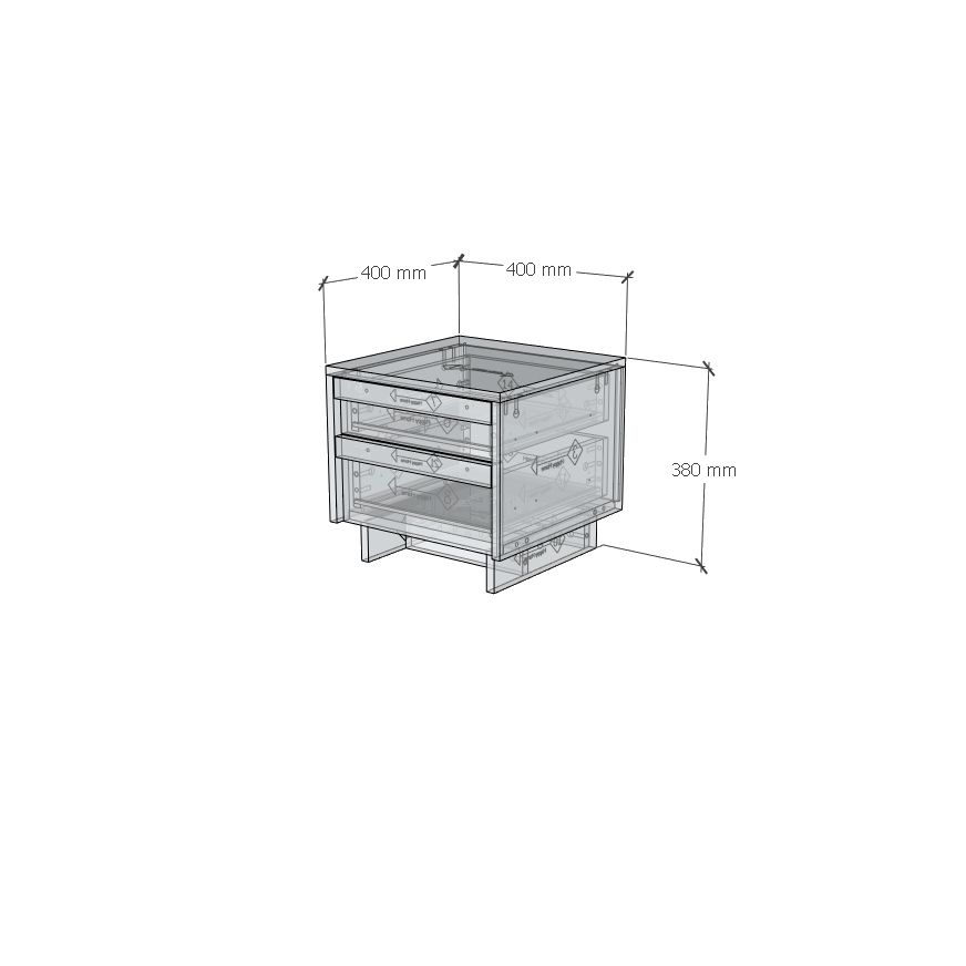 HAPPY FURNITURE , Táp đầu giường 2 ngăn kéo - MAVIS , THK_142 , 40cm x 40cm x 38cm