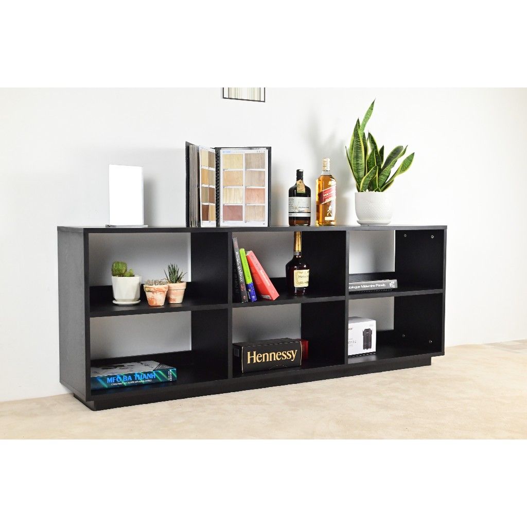 HAPPY FURNITURE , Kệ sách 2x3 - ZANE , KSA_034 , 160cm x 32cm x 62cm
