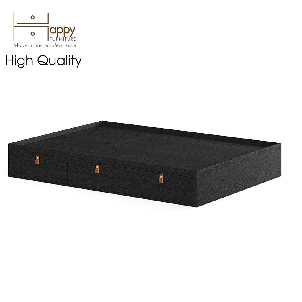 HAPPY FURNITURE , Giường ngủ 3 ngăn kéo không đầu giường - NOMIA , GNG_044 GNG_045 GNG_046 GNG_047 , 203x30cm, dài x cao