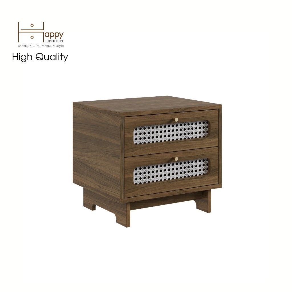 HAPPY FURNITURE , Táp đầu giường 2 ngăn - MEYDAN , THK_076 , 48cm x 40cm x 44cm