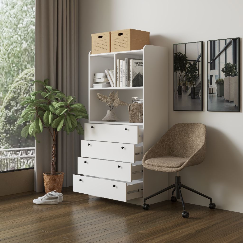 HAPPY FURNITURE , Tủ lưu trữ 7 ngăn - CANA , THK_051 , 80cm x 40cm x 160cm