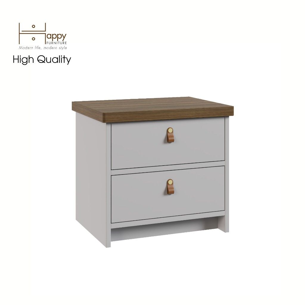 HAPPY FURNITURE , Táp đầu giường 2 ngăn kéo - NOMIA , THK_069 , 50cm x 40cm x 46cm