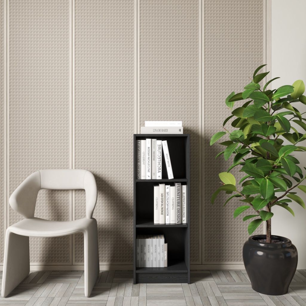 HAPPY FURNITURE , kệ sách 3 tầng size nhỏ - CATY , KSA_008 , 40cm x 28cm x 106cm