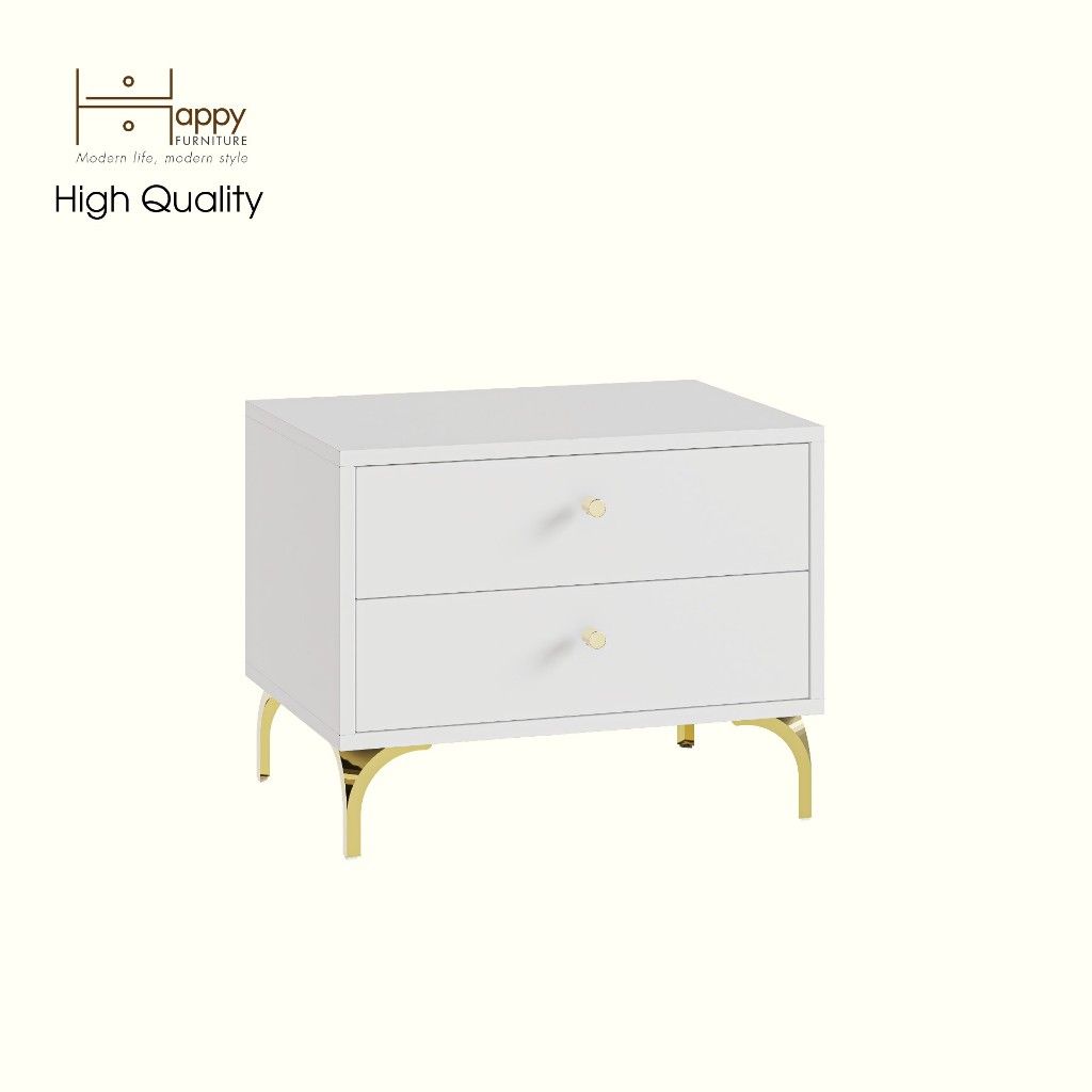 HAPPY FURNITURE , Táp đầu giường 2 ngăn kéo - HAPPI, THK_267 , 56cm x 40cm x 44cm DxRxC