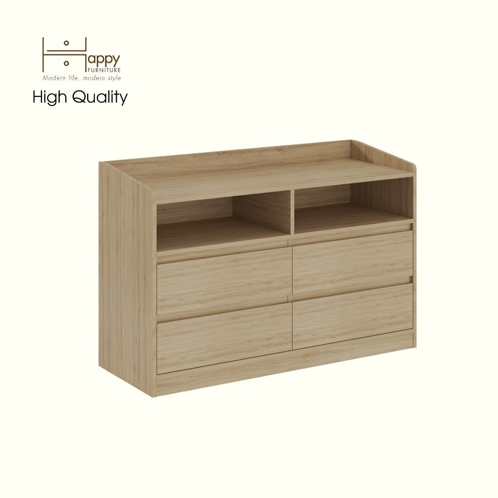 HAPPY FURNITURE , Tủ lưu trữ 4 ngăn kéo - KATE , THK_323 , 120cm x 45cm x 79cm DxRxC