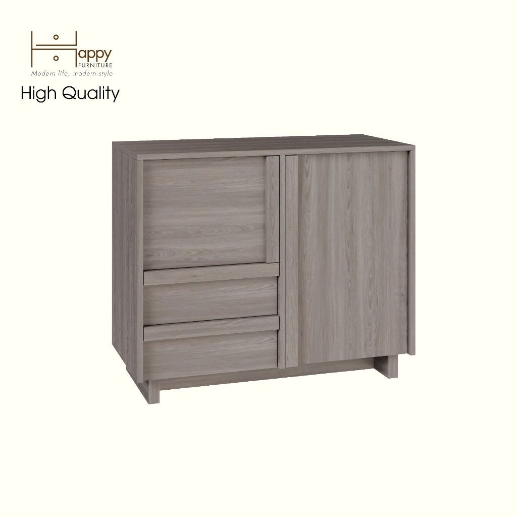 HAPPY FURNITURE , Tủ đựng đồ 2 ngăn kéo 2 cánh mở - MAVIS , TCM_158 , 90cm x 42cm x 75cm