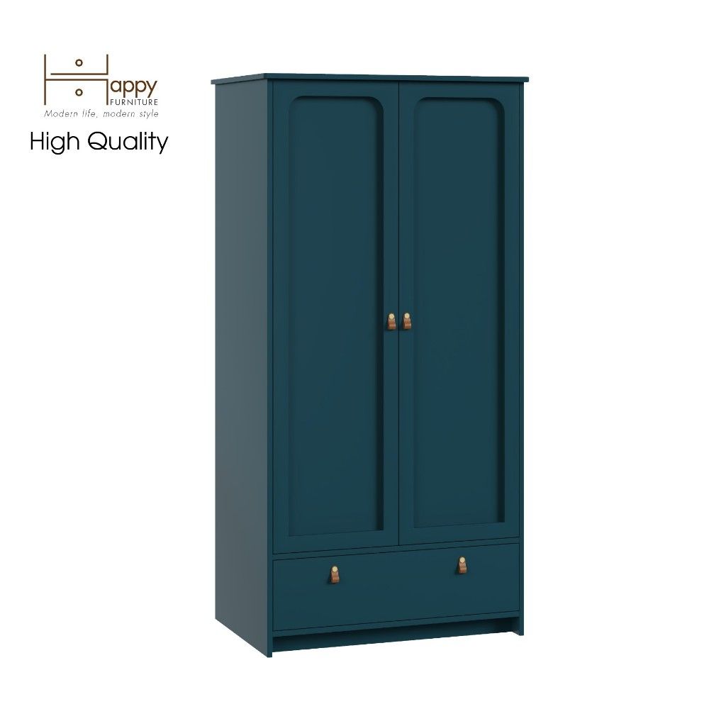 HAPPY FURNITURE , Tủ quần áo 2 cửa mở 1 ngăn kéo - NOMIA , TCM_037 , 90cm x 58cm x 180cm