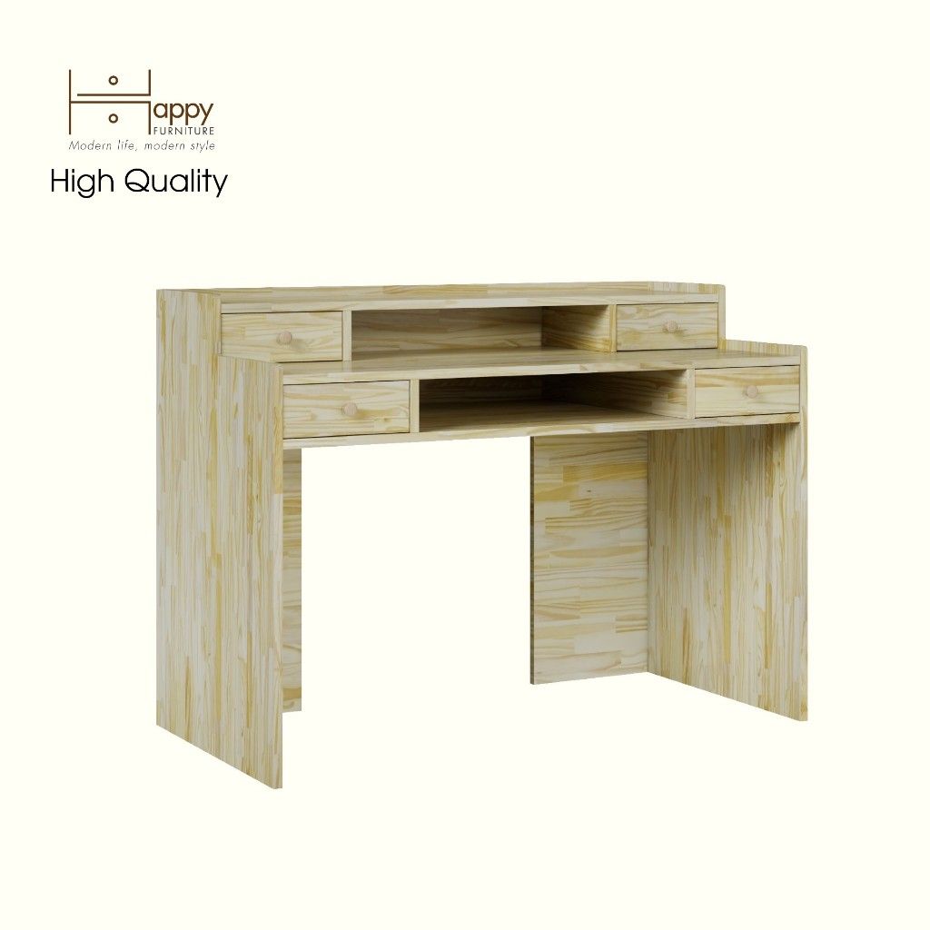 HAPPY FURNITURE , Gỗ tự nhiên , Bàn làm việc 4 ngăn kéo - GAMZE , BAN_104 , 120cm x 59cm x 89cm