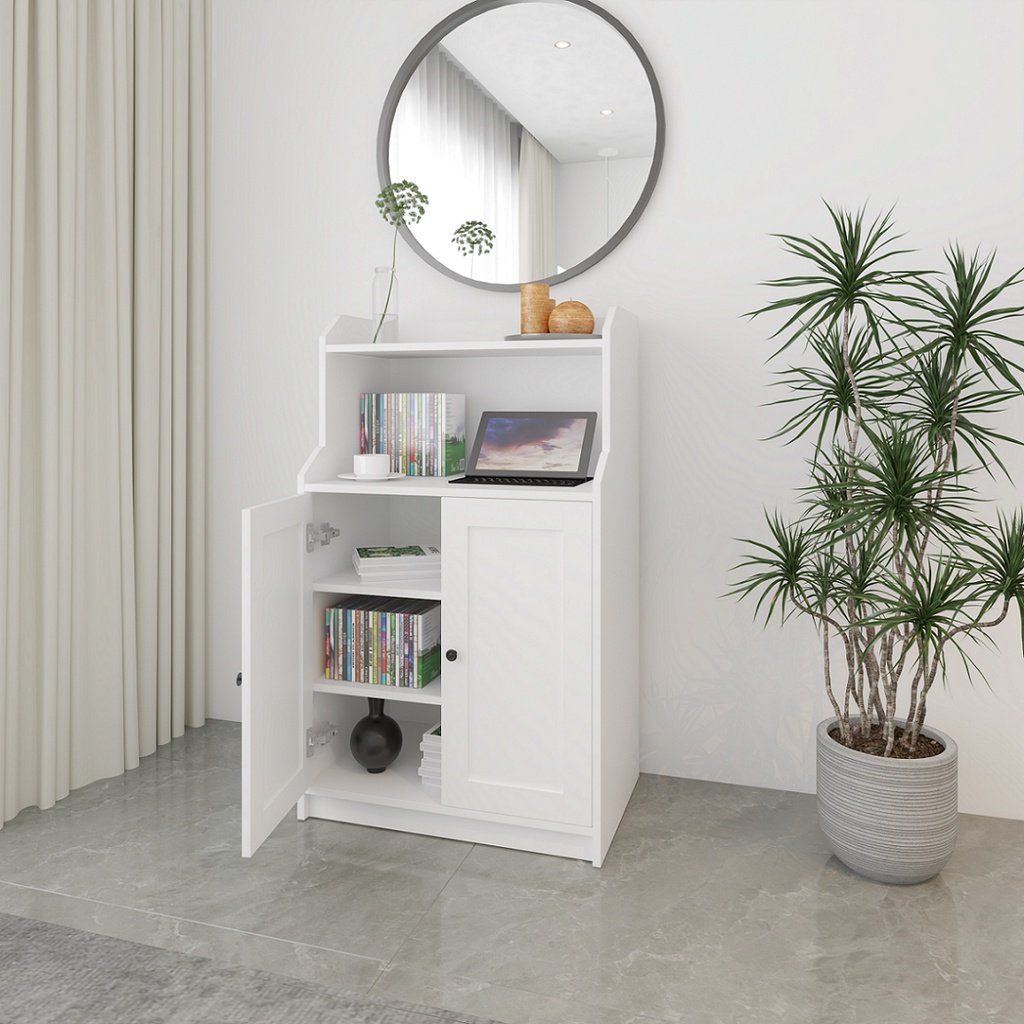 HAPPY FURNITURE , Tủ cửa mở 3 ngăn đựng đồ - CANA , TCM_001 , 70cm x 46cm x 116cm