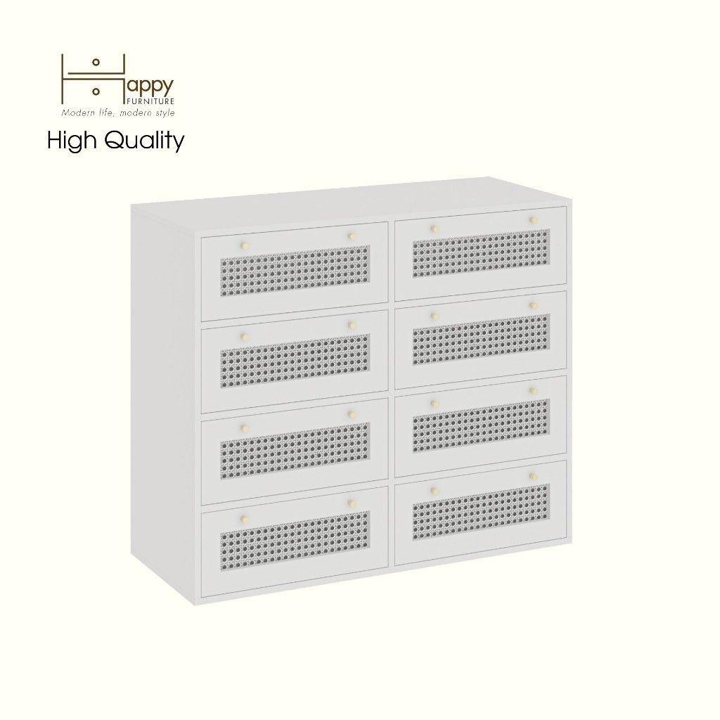 HAPPY FURNITURE , Tủ lưu trữ 8 ngăn kéo - MAY , THK_304 , 110cm x 45cm x 93cm DxRxC