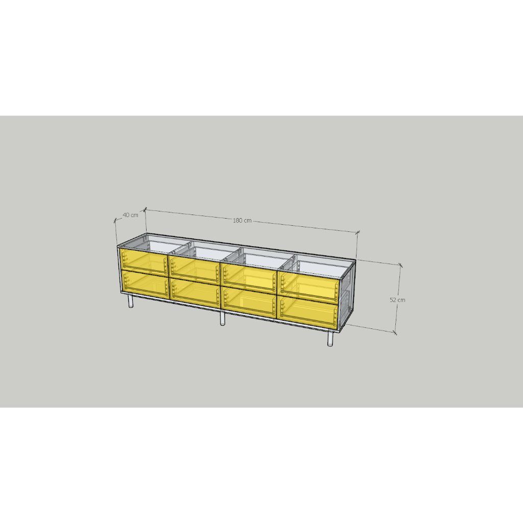HAPPY FURNITURE , Kệ TV 8 ngăn kéo - LIVIK, KTV_084 , 180cm x 40cm x 52cm DxRxC