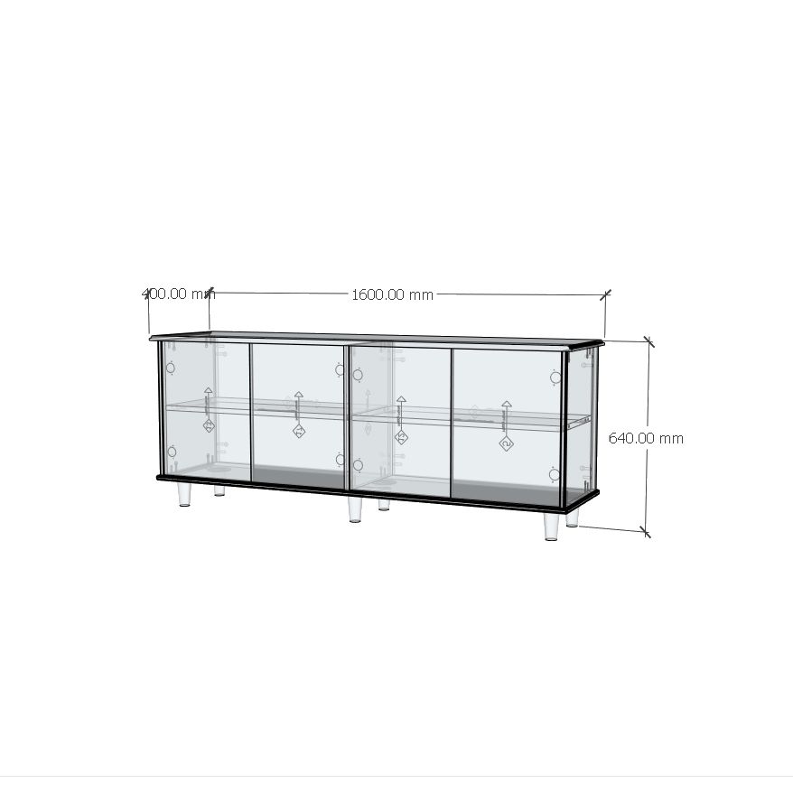 HAPPY FURNITURE , gỗ tự nhiên, Tủ lưu trữ 4 cửa mở - FARAH , TCM_193 , 160cm x 40cm x 64cm