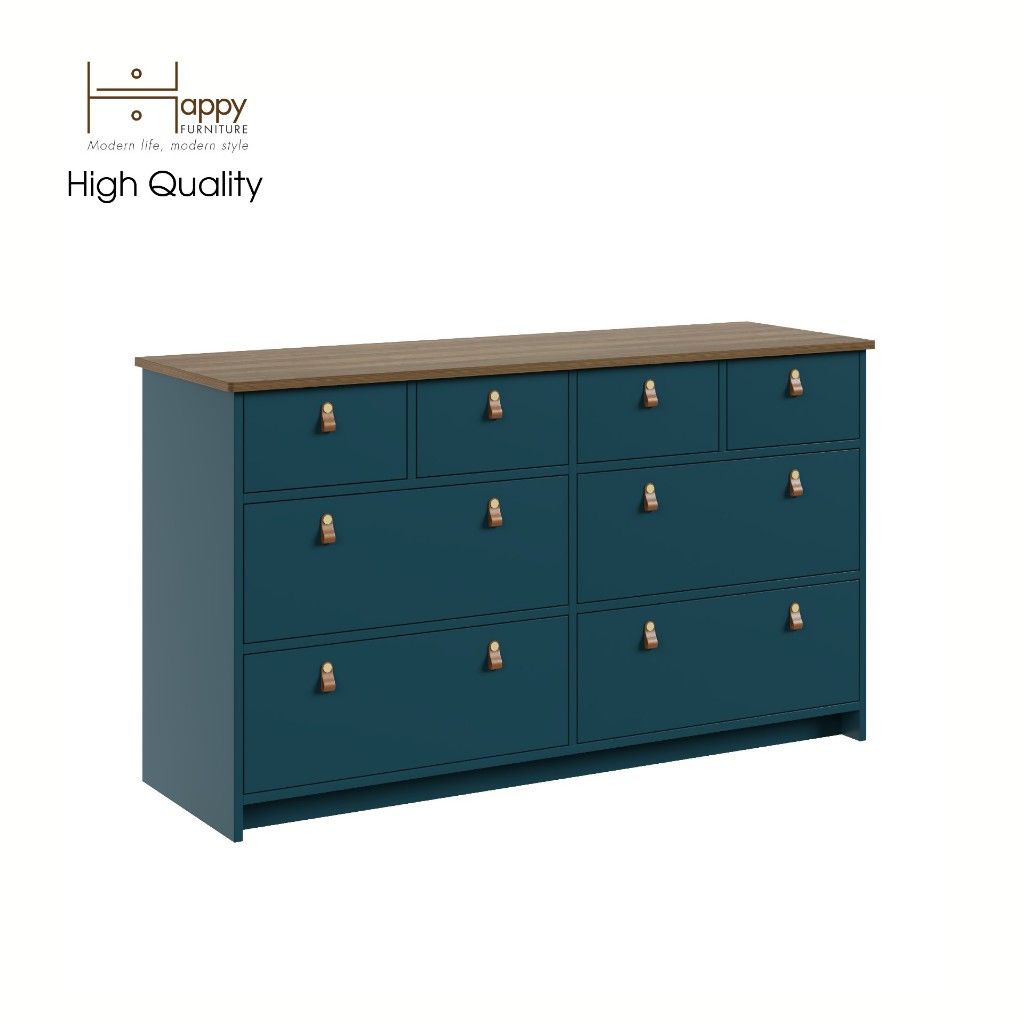 HAPPY FURNITURE , Tủ lưu trữ 8 ngăn kéo - NOMIA , THK_065 , 140cm x 45cm x 80cm
