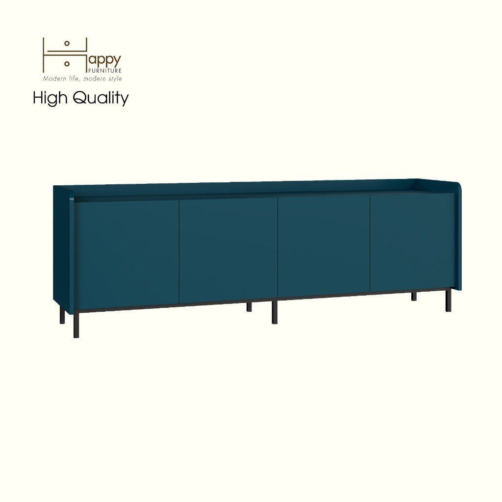 HAPPY FURNITURE , Kệ TV 4 cửa mở chân sắt - LAVIA , KTV_046 , 180cm x 40cm x 60cm