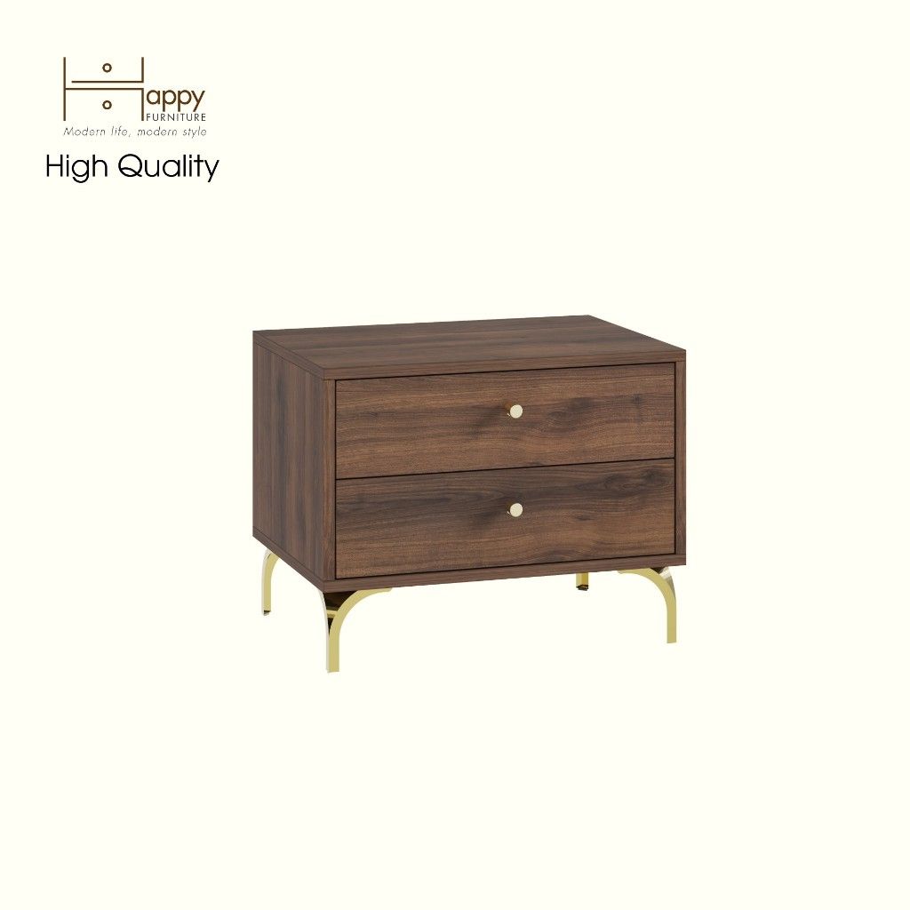 HAPPY FURNITURE , Táp đầu giường 2 ngăn kéo - HAPPI, THK_267 , 56cm x 40cm x 44cm DxRxC