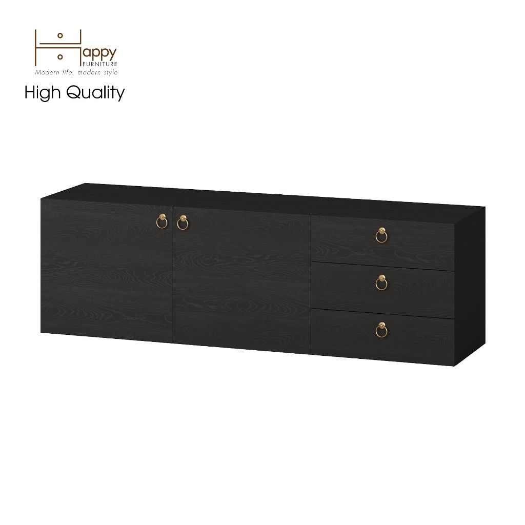 HAPPY FURNITURE , Kệ Tivi 3 ngăn kéo 2 cửa mở - WESLEY , KTV_004 , 160cm x 40cm x 50cm