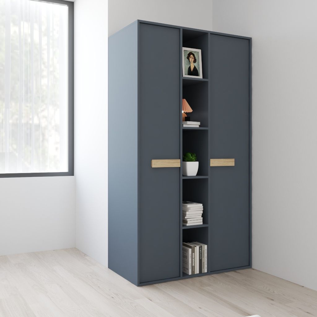 HAPPY FURNITURE , Tủ quần áo 2 cửa mở - SPACE, TCM_242 , 110cm x 59cm x 200cm DxRxC